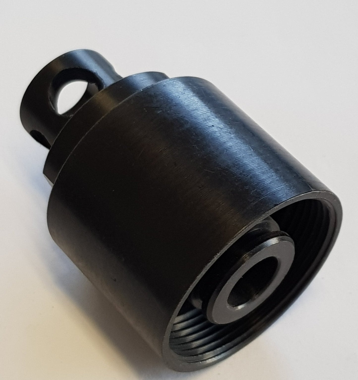 Black suction tube with a multicolor pattern, designed for V2 & +3 pick up tubes, with text indicating 'E-Coat Multicolor suction tube bottom lid'.