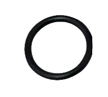 Set of black and brown rubber O-rings on a white background