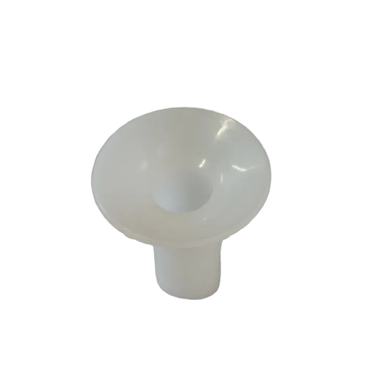 White plastic component labeled 'E - Gun 20mm Deflector' with a red text overlay on a gray background.